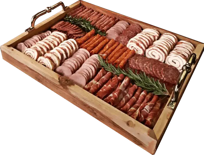Tray of different slices of meat.