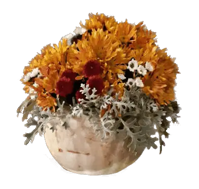 A pot of wild flowers.